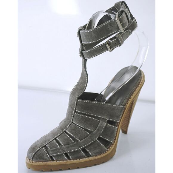 Alexander Wang Suede Leather Abbey Strappy Heel Sandals Size 38 NEW $495 Abby - Picture 3 of 11